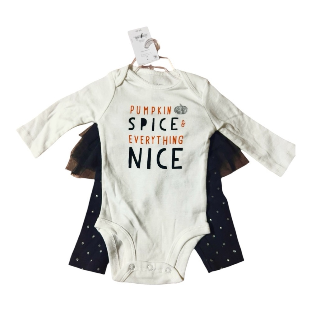 Infant Carters Pumpkin Spice Outfit Set NWT